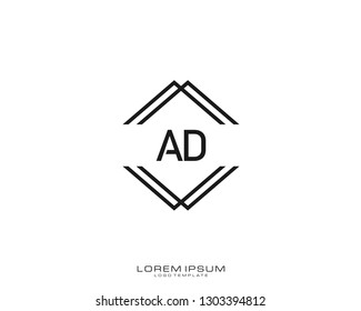 AD Initial logo minimalist template