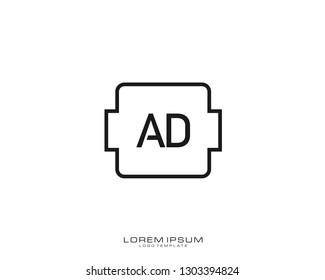 AD Initial logo minimalist template