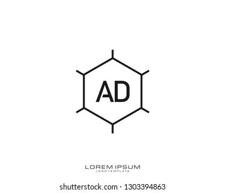 AD Initial logo minimalist template