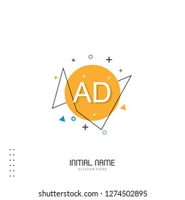 AD Initial logo template vector