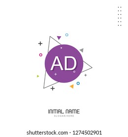 AD Initial logo template vector