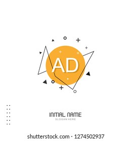 AD Initial logo template vector