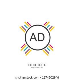 AD Initial logo template vector