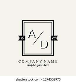 AD Initial logo template vector