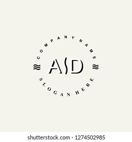 AD Initial logo template vector