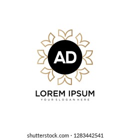 AD initial logo template vector