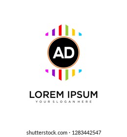 AD initial logo template vector