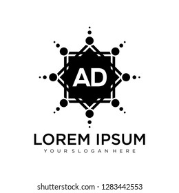 AD initial logo template vector