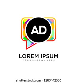 AD initial logo template vector