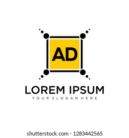 AD initial logo template vector