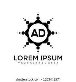 AD initial logo template vector