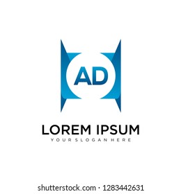 AD initial logo template vector