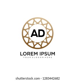 AD initial logo template vector