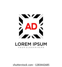 AD initial logo template vector