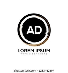 AD initial logo template vector