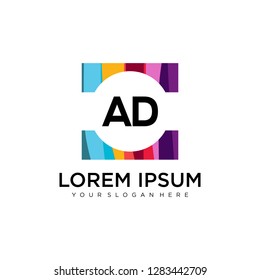 AD initial logo template vector