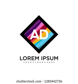 AD initial logo template vector