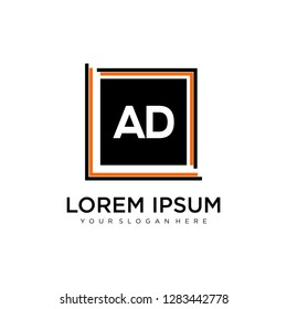 AD initial logo template vector