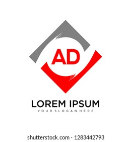 AD initial logo template vector