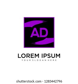 AD initial logo template vector