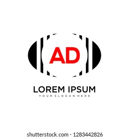 AD initial logo template vector