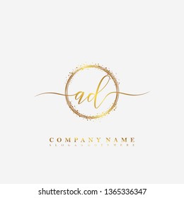 AD Initial luxury handwriting logo vector
