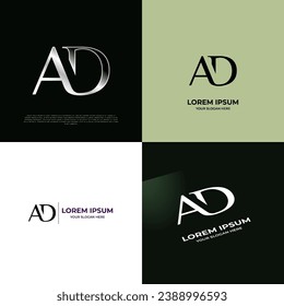AD Initial Modern Typography Emblem Logo Template for Business