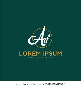 AD initial monogram for beauty and business logo