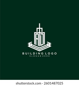 AD initial monogram building logo for real estate