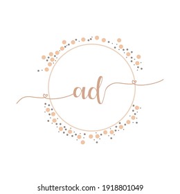 AD Initial monogram handwriting luxury illustration