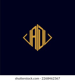 AD initial monogram square logo design ideas