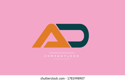 AD initials monogram letter text alphabet logo design