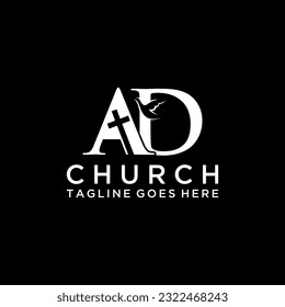 AD letter Christian or church logo design.