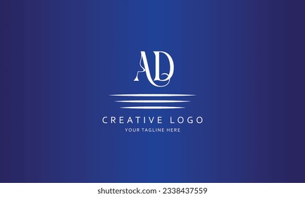 AD letter classical modern simple vector brand vector logo design for all kind of business with blue background  