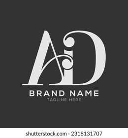 AD Letter combined logo design  monogram vector illustration