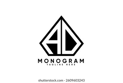 AD letter creative monogram vector logo design.