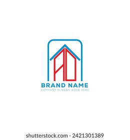 AD letter creative real estate vector logo design . AD creative initials letter logo concept.