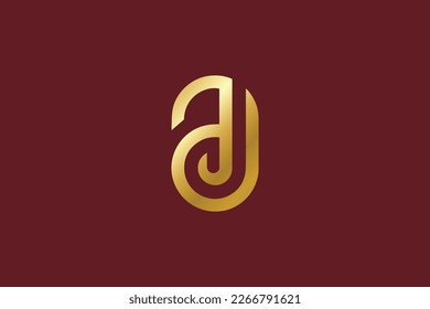 ad letter with golden typography fashion brand logo design, ad golden logo, ad icon, da icon, ad company logo