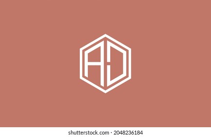 AD Letter Initial Hexagon Logo