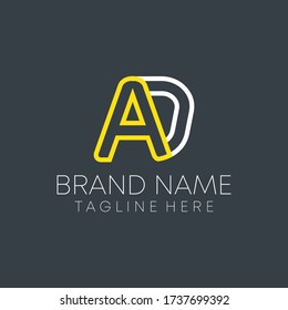 AD Letter Line Logo Element. ad letter logo