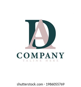 AD Letter Linked Logo for business and company identity -Alphabet letters Initial Monogram logo AD, DA, A and D - Letter AD Logo Vector Template