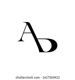 AD letter logo. 2 letter combination design into one unique logo not simple. modern template. black texture. for company brand and graphic design. illustration vector