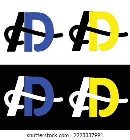 Mejor vector, etiqueta,mejor logotipo de letra AD 