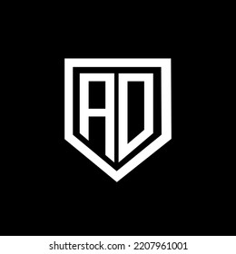 AD letter logo design with black background in illustrator. Vector logo, calligraphy designs for logo, Poster, Invitation, etc.
