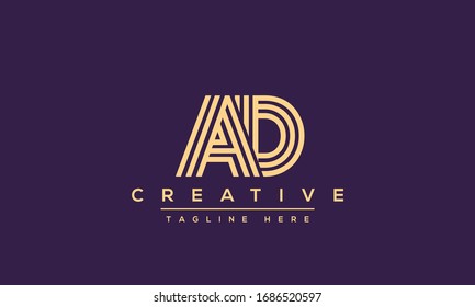 AD Letter Logo Design. Creative Modern A D Letters Icon vector Illustration.