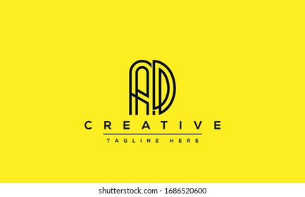 AD Letter Logo Design. Creative Modern A D Letters Icon vector Illustration.