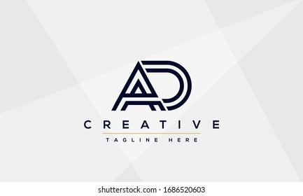 AD Letter Logo Design. Creative Modern A D Letters Icon vector Illustration.