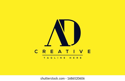 AD Letter Logo Design. Creative Modern A D Letters Icon vector Illustration.