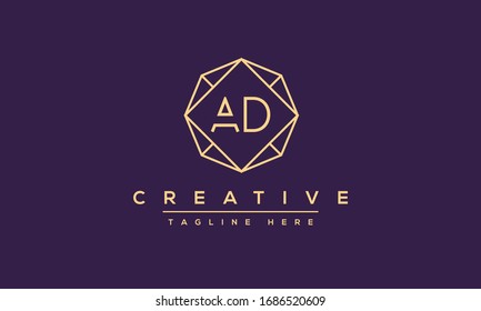 AD Letter Logo Design. Creative Modern A D Letters Icon vector Illustration.