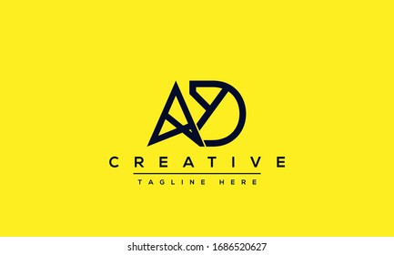 AD Letter Logo Design. Creative Modern A D Letters Icon vector Illustration.